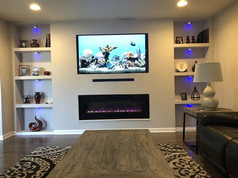 Custom TV Wall Idea Electric fireplace, Tv room design, Living room