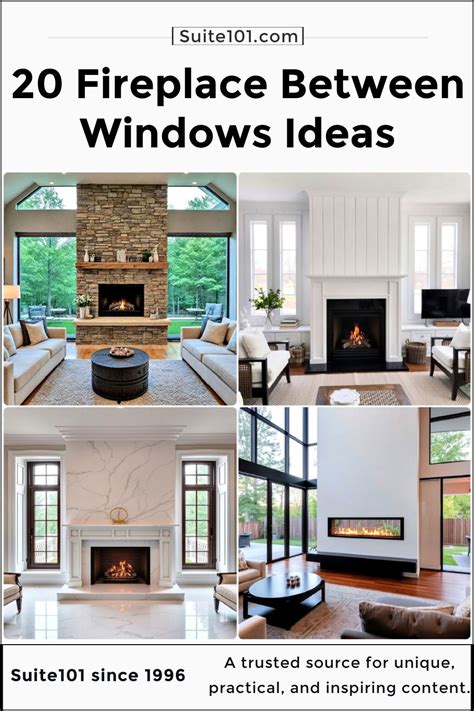 Fireplace Ideas Between 2 Windows