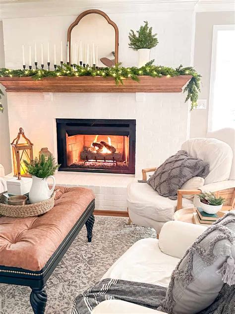 Fireplace Mantel Winter Decor