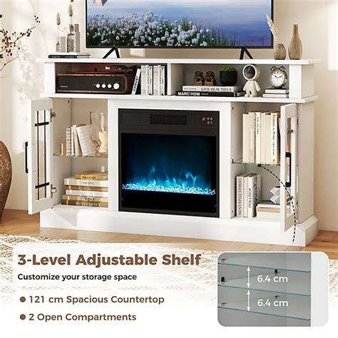 Fireplace Tv Stand Rustic White