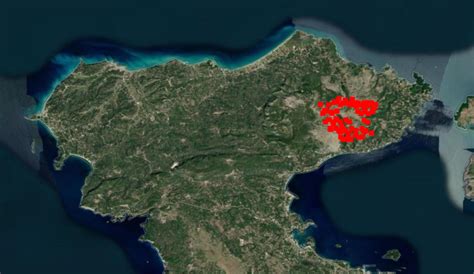 fires in corfu map