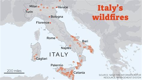 Fires In Sicily Today Map