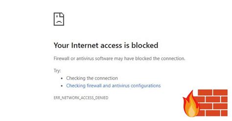 Checking firewall and antivirus settings blocking website access