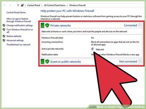 Firewall and antivirus settings