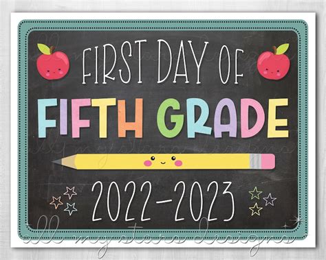 Last Day of Fifth Grade Sign Free Printable