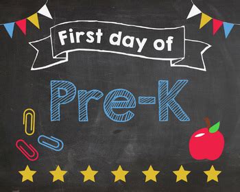 First Day Of Prek Sign Free Printable