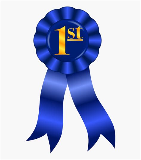 3d illustration of first place blue ribbon over white background