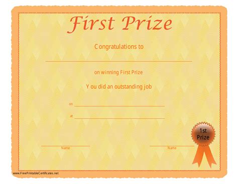 First Place Award Certificate (Pack of 6) Walmart Canada
