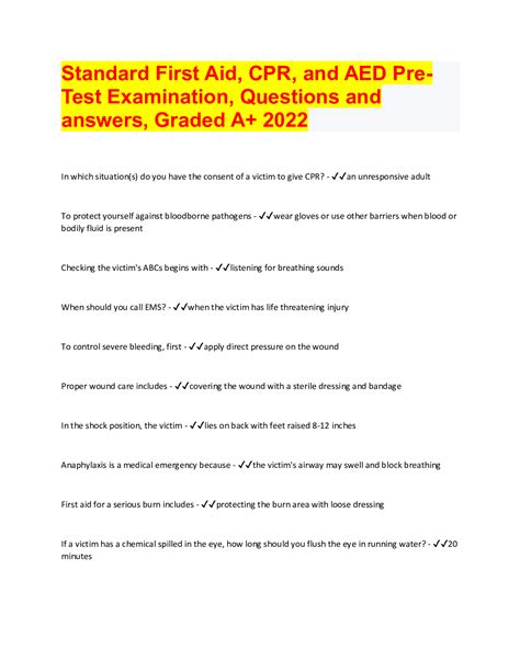 first aid class 10 questions and answers