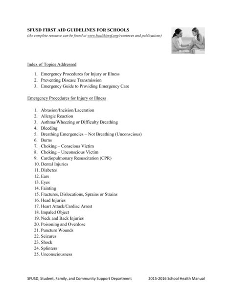 First Aid Guidelines Schools