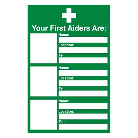 first aider name list
