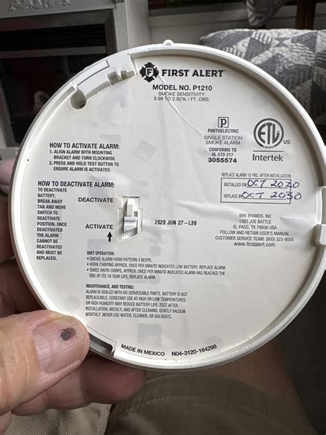 First Alert Model P1210 Printable Instructions