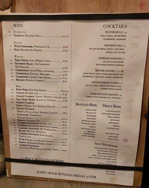 first and last tavern glastonbury menu