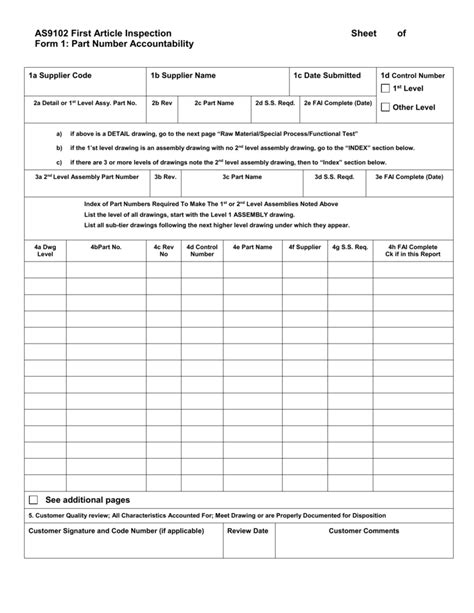 first article inspection as9102