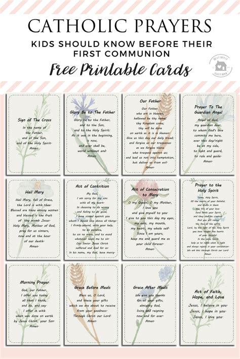 First Communion Prayer Printable: A Guide For Parents And Children