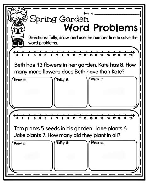 First Grade Math Word Problem Worksheets