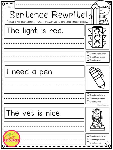 First Grade Sentence For Flow