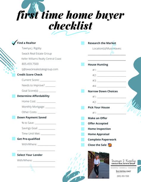 First Home Purchase Checklist