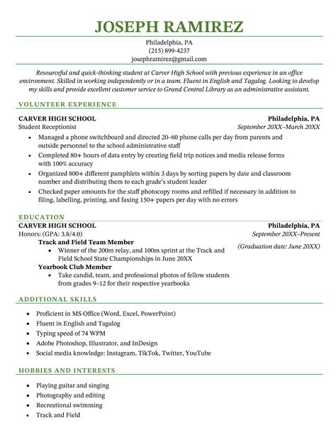 first job beginner resume objective examples