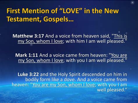 first mention of love in the new testament