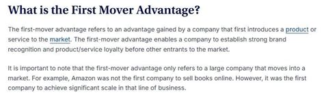 First Mover Advantage Define