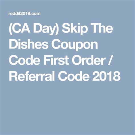 First Order Promo Code Skip The Dishes