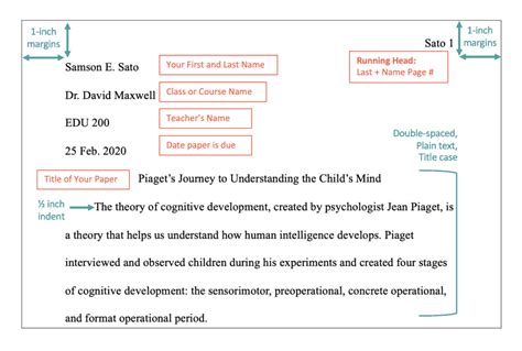 first page format mla