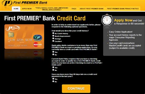first premier credit card application online