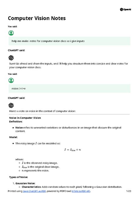 First Principles Of Computer Vision Notes