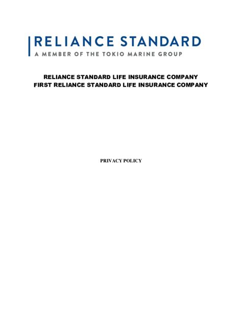 first reliance standard life insurance