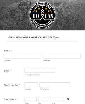 first responder warrior registration form template