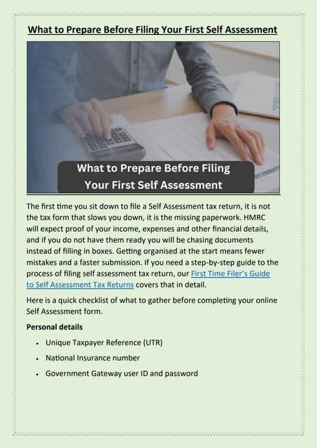 first self assessment