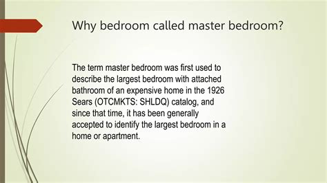 First Use Of Term Master Bedroom