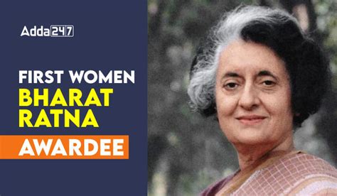 first woman to get bharat ratna