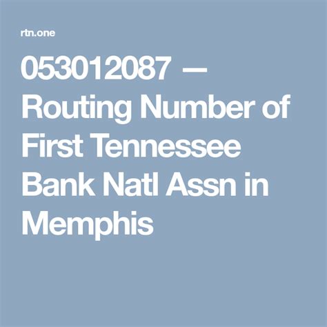 firstbank routing number tennessee
