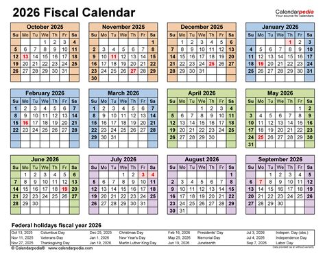 Fiscal 2026 Calendar