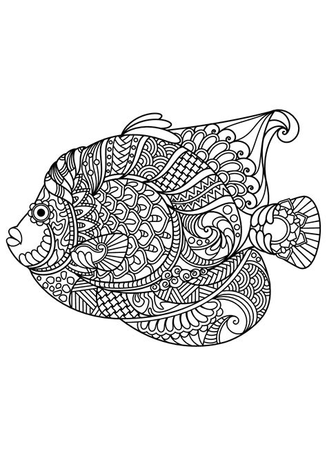 fish adult coloring page