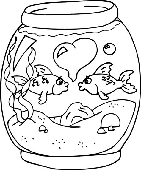 fish valentines coloring pages