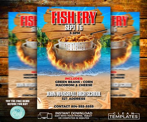 fish fry flyer powerpoint template