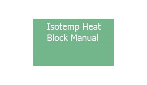 Fisher Scientific Isotemp Heat Block Manual ISOTEMP 125D