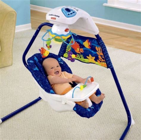 fisher price baby swing with fish mobile