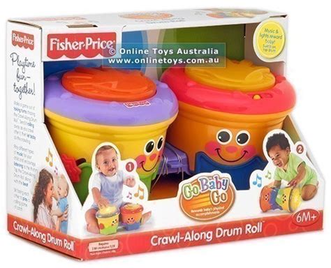 Fisher Crawl Along Drum Roll Go Baby Bongo Toddler Musical Toy Age 636