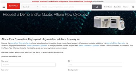 Fisher Scientific Quote Request