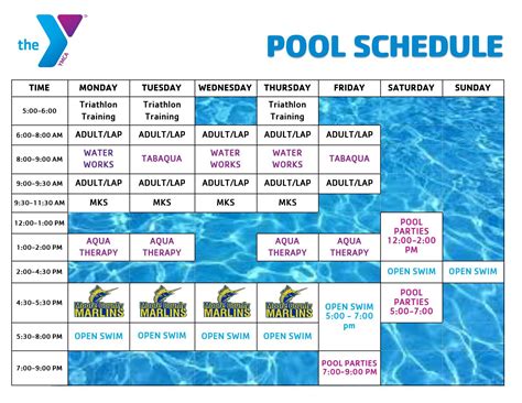 fishers ymca pool schedule