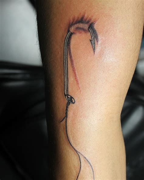 Cool Fishing Hook Tattoo Designs Ideas