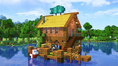 How to make a Minecraft FISHING SHACK/HUT! YouTube