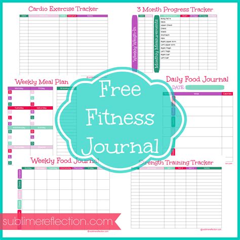 Fitness Journal Printable Fitness Planner Inserts Weight Loss Etsy