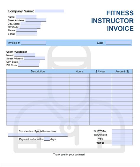 Fitness Instructor Invoice Template: Simplify Your Billing Process
