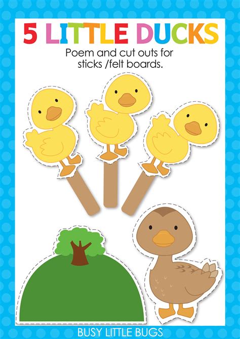 Five Little Ducks Printable: A Fun Activity For Kids