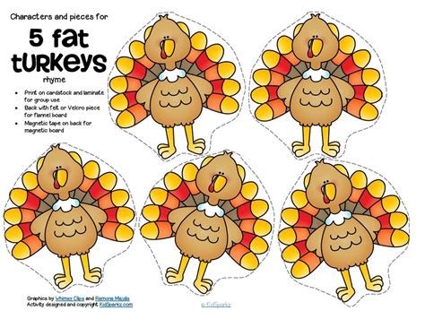 Five Little Turkeys Printable: A Fun Thanksgiving Activity For Kids
